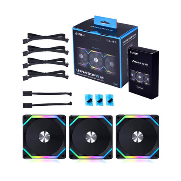 Lian Li UNI Fan SL V2 ARGB 120mm Cabinet Fan, Triple Pack